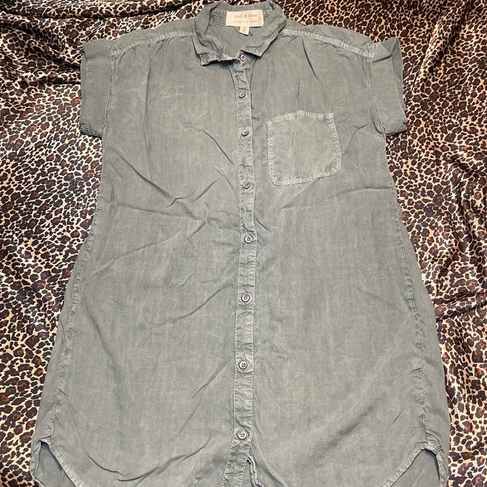 Anthropologie Cloth & Stone Button Up Mini Dress - Picture 12 of 12